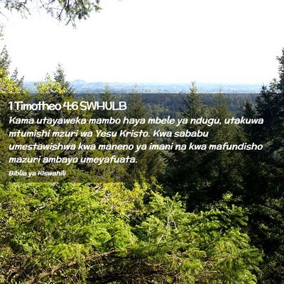 Picture 02 - 1 Timotheo 4:6 SWHULB - Kama utayaweka mambo haya mbele ya ndugu, utakuwa - Bible Verse Picture