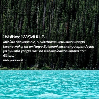 Picture 02 - 1 Wafalme 1:33 SWHULB - Mfalme akawaambia, “Uwachukue watumishi wangu, - Bible Verse Picture