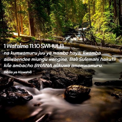 Picture 02 - 1 Wafalme 11:10 SWHULB - na kumwamuru juu ya mambo haya, kwamba asiwaendee - Bible Verse Picture