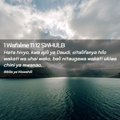 Picture 02 - 1 Wafalme 11:12 SWHULB - Hata hivyo, kwa ajili ya Daudi, sitalifanya hilo - Bible Verse Picture