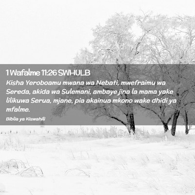 Picture 02 - 1 Wafalme 11:26 SWHULB - Kisha Yeroboamu mwana wa Nebati, mwefraimu wa - Bible Verse Picture