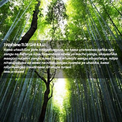 Picture 02 - 1 Wafalme 11:38 SWHULB - Kama utasikiliza yote ninayokuagaza, na kama - Bible Verse Picture