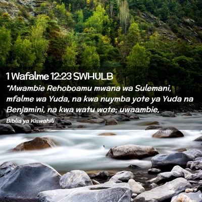 Picture 02 - 1 Wafalme 12:23 SWHULB - “Mwambie Rehoboamu mwana wa Sulemani, mfalme wa - Bible Verse Picture