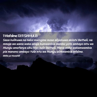 Picture 02 - 1 Wafalme 13:11 SWHULB - Sasa kulikuwa na nabii mwingine mzee aliyekuwa - Bible Verse Picture