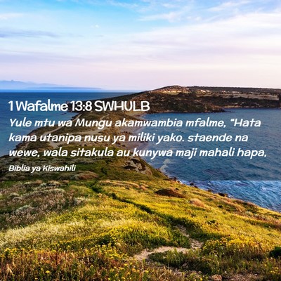 Picture 02 - 1 Wafalme 13:8 SWHULB - Yule mtu wa Mungu akamwambia mfalme, “Hata kama - Bible Verse Picture
