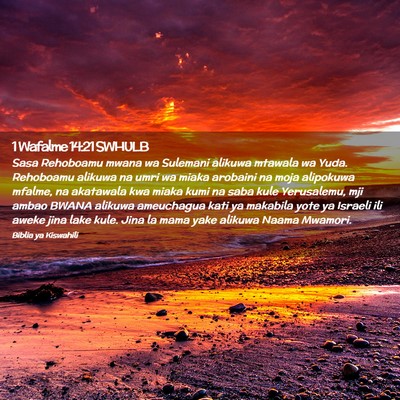 Picture 02 - 1 Wafalme 14:21 SWHULB - Sasa Rehoboamu mwana wa Sulemani alikuwa mtawala - Bible Verse Picture