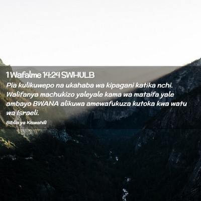 Picture 02 - 1 Wafalme 14:24 SWHULB - Pia kulikuwepo na ukahaba wa kipagani katika - Bible Verse Picture