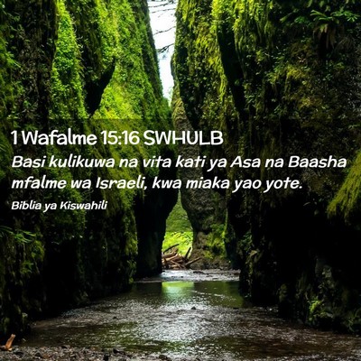 Picture 02 - 1 Wafalme 15:16 SWHULB - Basi kulikuwa na vita kati ya Asa na Baasha - Bible Verse Picture