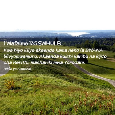 Picture 02 - 1 Wafalme 17:5 SWHULB - Kwa hiyo Eliya akaenda kama neno la BWANA - Bible Verse Picture