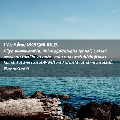 Picture 02 - 1 Wafalme 18:18 SWHULB - Eliya akamwambia, “Mimi sijaitabisha Israeli, - Bible Verse Picture