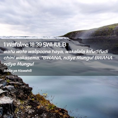 Picture 02 - 1 Wafalme 18:39 SWHULB - watu wote walipoona haya, wakalala kifudifudi - Bible Verse Picture