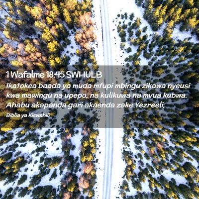 Picture 02 - 1 Wafalme 18:45 SWHULB - Ikatokea baada ya muda mfupi mbingu zikawa nyeusi - Bible Verse Picture