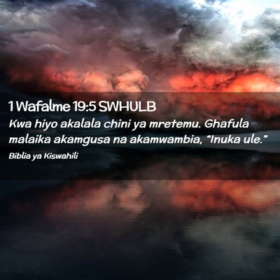 Picture 02 - 1 Wafalme 19:5 SWHULB - Kwa hiyo akalala chini ya mretemu. Ghafula - Bible Verse Picture