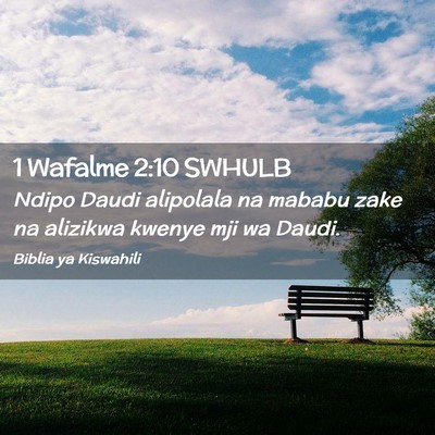 Picture 02 - 1 Wafalme 2:10 SWHULB - Ndipo Daudi alipolala na mababu zake na alizikwa - Bible Verse Picture