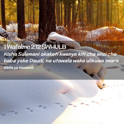 Picture 02 - 1 Wafalme 2:12 SWHULB - Kisha Sulemani akaketi kwenye kiti cha enzi cha - Bible Verse Picture