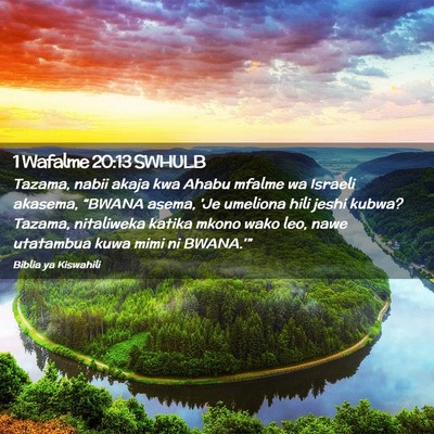 Picture 02 - 1 Wafalme 20:13 SWHULB - Tazama, nabii akaja kwa Ahabu mfalme wa Israeli - Bible Verse Picture