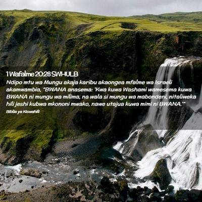 Picture 02 - 1 Wafalme 20:28 SWHULB - Ndipo mtu wa Mungu akaja karibu akaongea mfalme - Bible Verse Picture