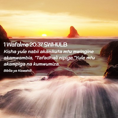 Picture 02 - 1 Wafalme 20:37 SWHULB - Kisha yule nabii akamkuta mtu mwingine - Bible Verse Picture