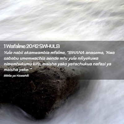Picture 02 - 1 Wafalme 20:42 SWHULB - Yule nabii akamwambia mfalme, “BWANA anasema, - Bible Verse Picture