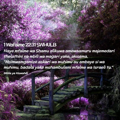 Picture 02 - 1 Wafalme 22:31 SWHULB - Naye mfalme wa Shamu alikuwa amewaamuru - Bible Verse Picture