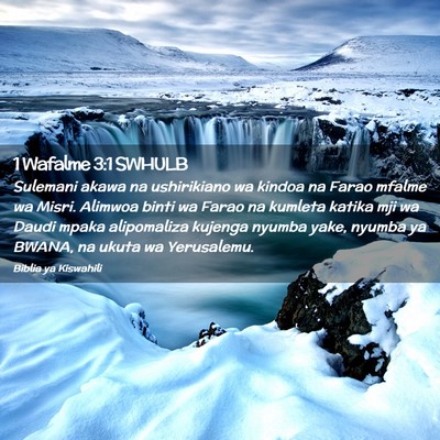 Picture 02 - 1 Wafalme 3:1 SWHULB - Sulemani akawa na ushirikiano wa kindoa na Farao - Bible Verse Picture