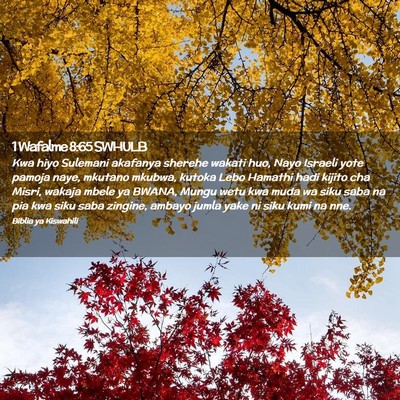 Picture 02 - 1 Wafalme 8:65 SWHULB - Kwa hiyo Sulemani akafanya sherehe wakati huo, - Bible Verse Picture