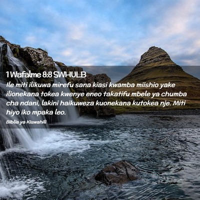Picture 02 - 1 Wafalme 8:8 SWHULB - Ile miti ilikuwa mirefu sana kiasi kwamba miishio - Bible Verse Picture