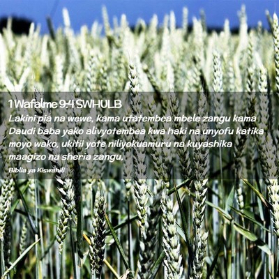Picture 02 - 1 Wafalme 9:4 SWHULB - Lakini pia na wewe, kama utatembea mbele zangu - Bible Verse Picture