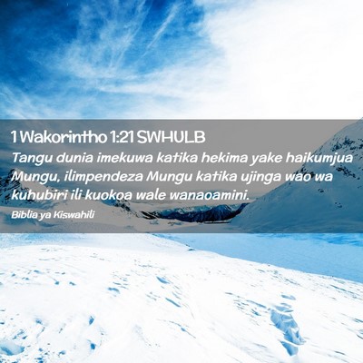 Picture 02 - 1 Wakorintho 1:21 SWHULB - Tangu dunia imekuwa katika hekima yake haikumjua - Bible Verse Picture