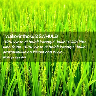 Picture 02 - 1 Wakorintho 6:12 SWHULB - “Vitu vyote ni halali kwangu”, lakini si kila - Bible Verse Picture