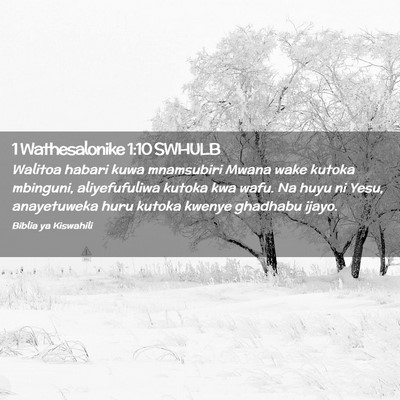 Picture 02 - 1 Wathesalonike 1:10 SWHULB - Walitoa habari kuwa mnamsubiri Mwana wake kutoka - Bible Verse Picture