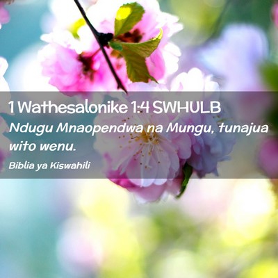 Picture 02 - 1 Wathesalonike 1:4 SWHULB - Ndugu Mnaopendwa na Mungu, tunajua wito - Bible Verse Picture
