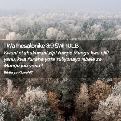 Picture 02 - 1 Wathesalonike 3:9 SWHULB - Kwani ni shukurani zipi tumpe Mungu kwa ajili - Bible Verse Picture