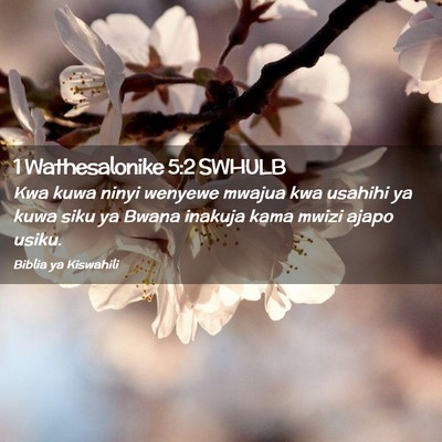 Picture 02 - 1 Wathesalonike 5:2 SWHULB - Kwa kuwa ninyi wenyewe mwajua kwa usahihi ya kuwa - Bible Verse Picture
