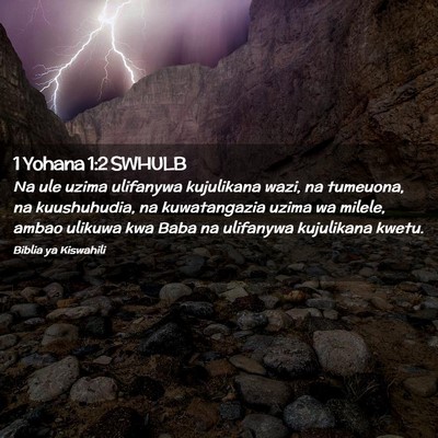 Picture 02 - 1 Yohana 1:2 SWHULB - Na ule uzima ulifanywa kujulikana wazi, na - Bible Verse Picture