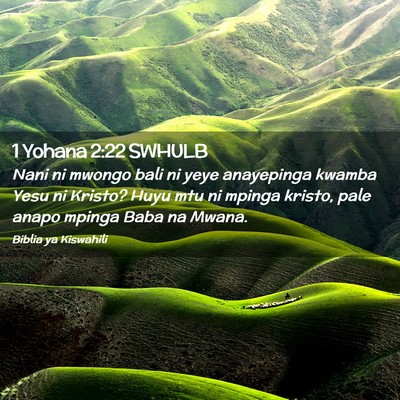 Picture 02 - 1 Yohana 2:22 SWHULB - Nani ni mwongo bali ni yeye anayepinga kwamba - Bible Verse Picture