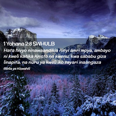 Picture 02 - 1 Yohana 2:8 SWHULB - Hata hivyo ninawaandikia ninyi amri mpya, ambayo - Bible Verse Picture