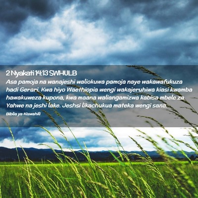 Picture 02 - 2 Nyakati 14:13 SWHULB - Asa pamoja na wanajeshi waliokuwa pamoja naye - Bible Verse Picture