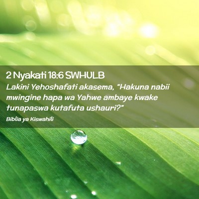 Picture 02 - 2 Nyakati 18:6 SWHULB - Lakini Yehoshafati akasema, “Hakuna nabii - Bible Verse Picture