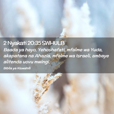 Picture 02 - 2 Nyakati 20:35 SWHULB - Baada ya hayo, Yehoshafati, mfalme wa Yuda, - Bible Verse Picture
