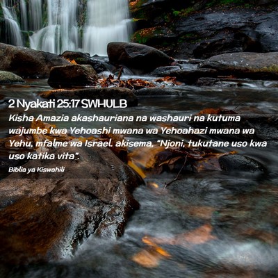Picture 02 - 2 Nyakati 25:17 SWHULB - Kisha Amazia akashauriana na washauri na kutuma - Bible Verse Picture