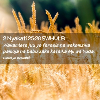 Picture 02 - 2 Nyakati 25:28 SWHULB - Wakamleta juu ya farasis na wakamzika pamoja na - Bible Verse Picture