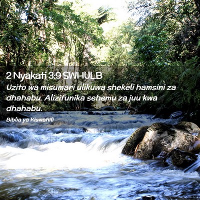 Picture 02 - 2 Nyakati 3:9 SWHULB - Uzito wa misumari ulikuwa shekeli hamsini za - Bible Verse Picture