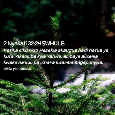 Picture 02 - 2 Nyakati 32:24 SWHULB - Katika siku hizo Hezekia akaugua hadi hatua ya - Bible Verse Picture