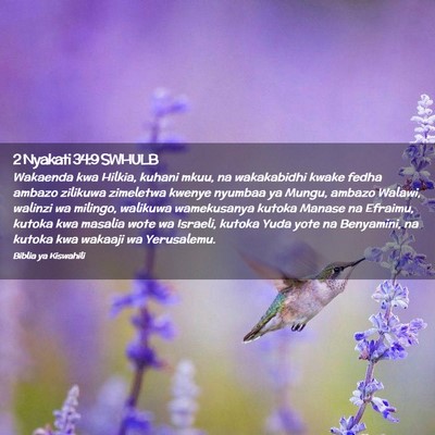 Picture 02 - 2 Nyakati 34:9 SWHULB - Wakaenda kwa Hilkia, kuhani mkuu, na wakakabidhi - Bible Verse Picture