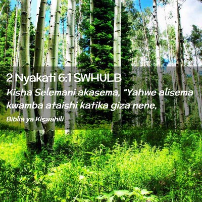 Picture 02 - 2 Nyakati 6:1 SWHULB - Kisha Selemani akasema, “Yahwe alisema kwamba - Bible Verse Picture