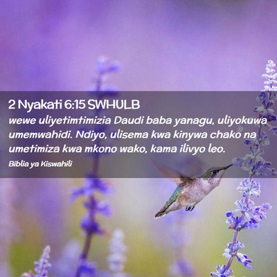 Picture 02 - 2 Nyakati 6:15 SWHULB - wewe uliyetimtimizia Daudi baba yanagu, uliyokuwa - Bible Verse Picture