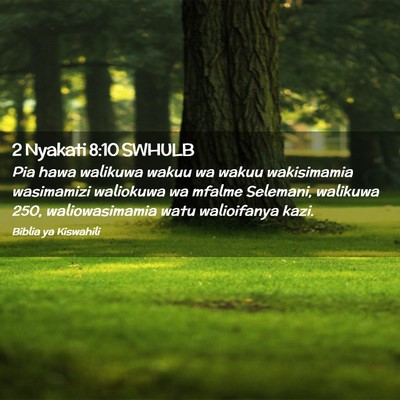 Picture 02 - 2 Nyakati 8:10 SWHULB - Pia hawa walikuwa wakuu wa wakuu wakisimamia - Bible Verse Picture