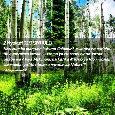 Picture 02 - 2 Nyakati 9:29 SWHULB - Kwa mambo mengine kuhusu Selemani, mwanzo na - Bible Verse Picture
