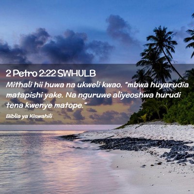 Picture 02 - 2 Petro 2:22 SWHULB - Mithali hii huwa na ukweli kwao. “mbwa - Bible Verse Picture